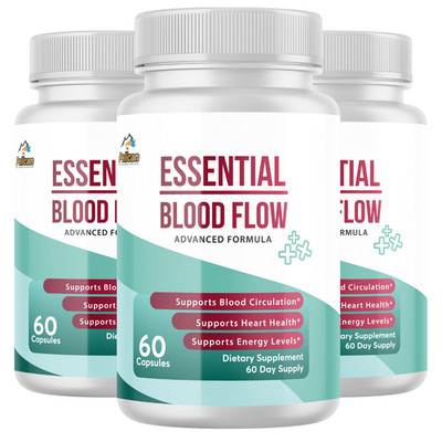 ESSENTIAL BLOOD FLOW- Blood Support- 3 Bottles- 180 Capsules