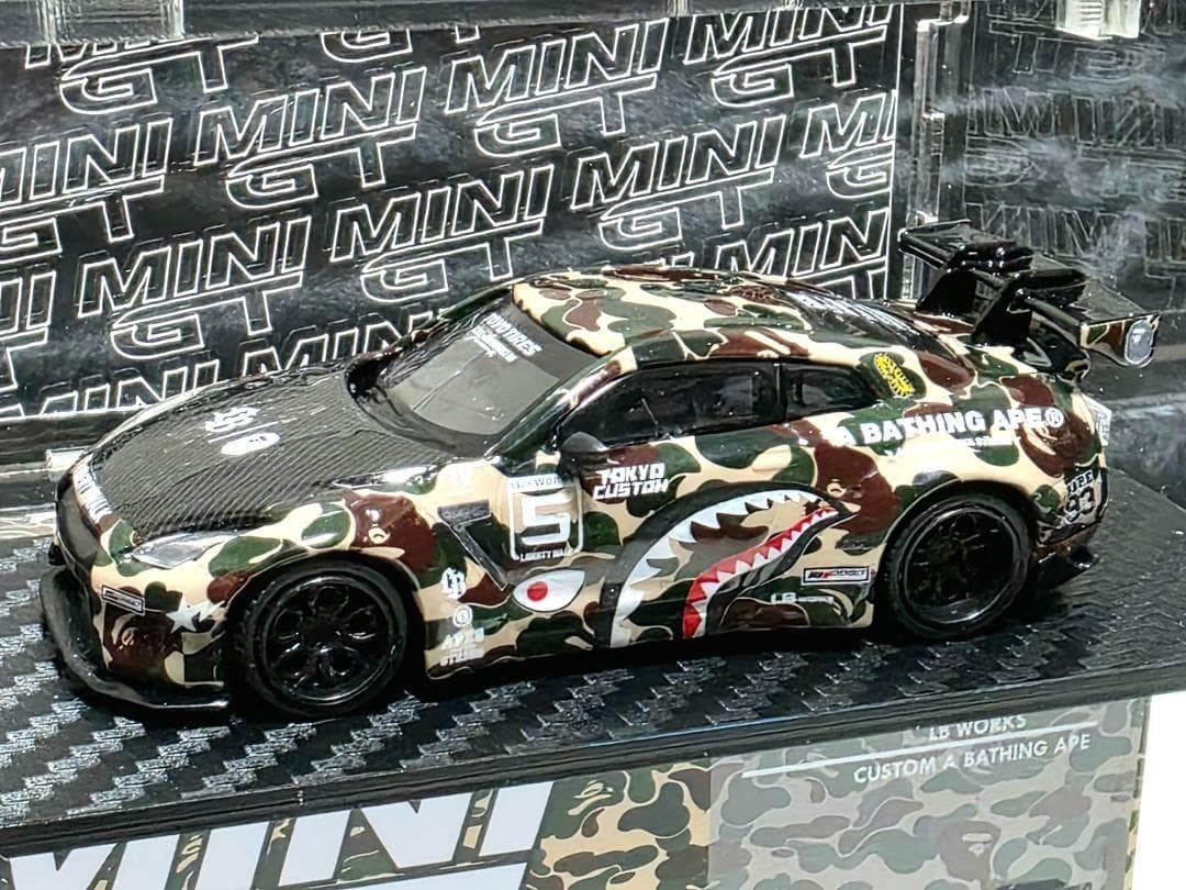 Limited LBWK Mini GT BAPE Nissan R35 + case | eBay