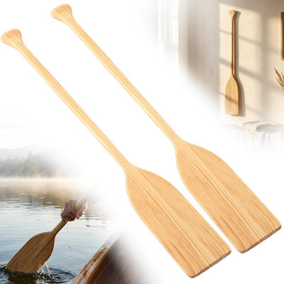 2 Pcs Wooden Canoe Oar Paddle