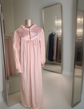 New Vintage 70  s Pinehurst Pink Granny Prairie Nightgown Long Sleeve Winter Smal