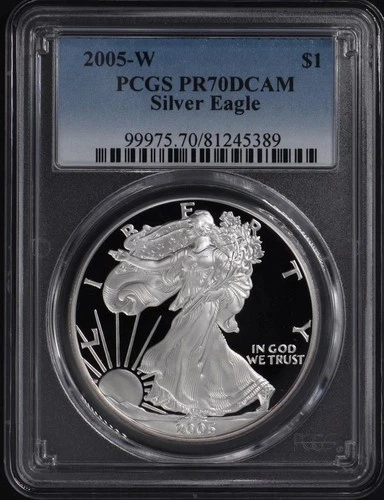 Photo of a 2005-W American Silver Eagle Proof from an eBay listing that sold on Jul 15, 2026