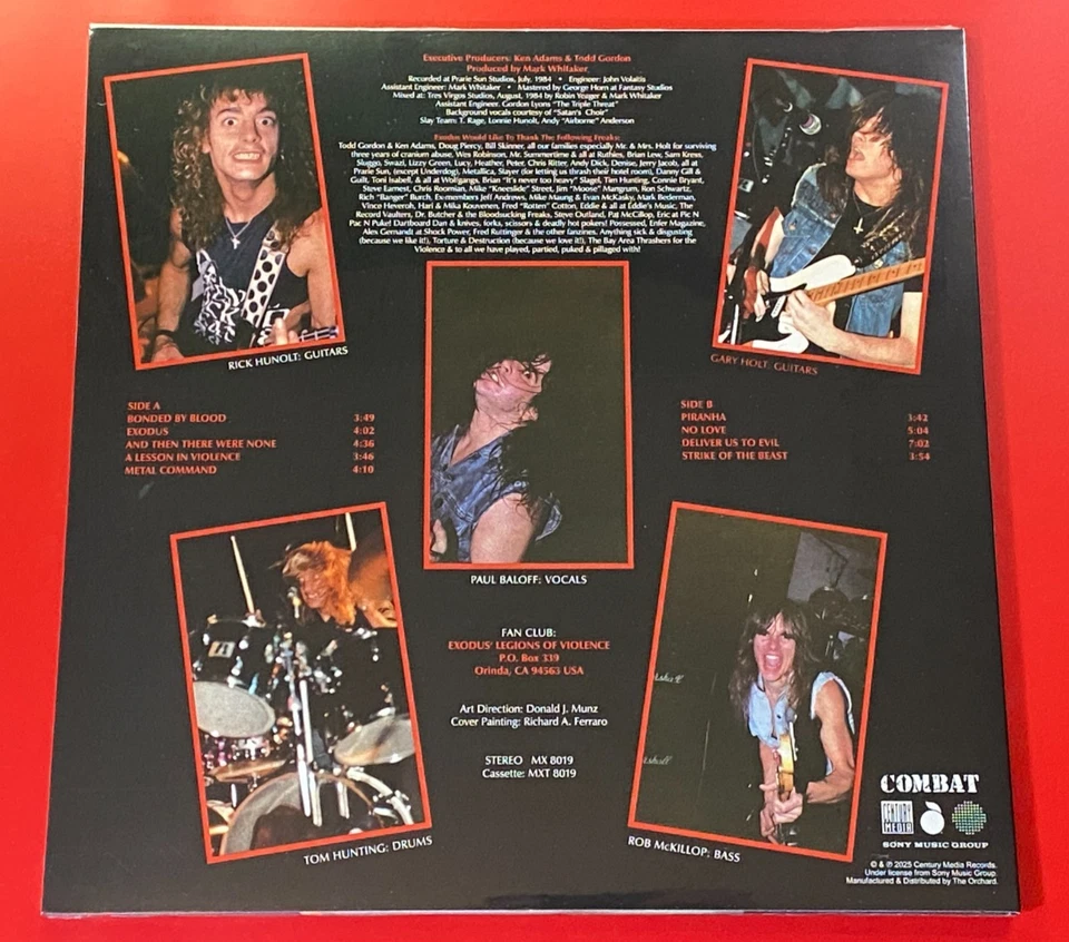 EXODUS - BONDED BY BLOOD ~Limited Edition ~BLOODSHOT Vinyl ~Classic Thrash Metal - Image 2 of 4