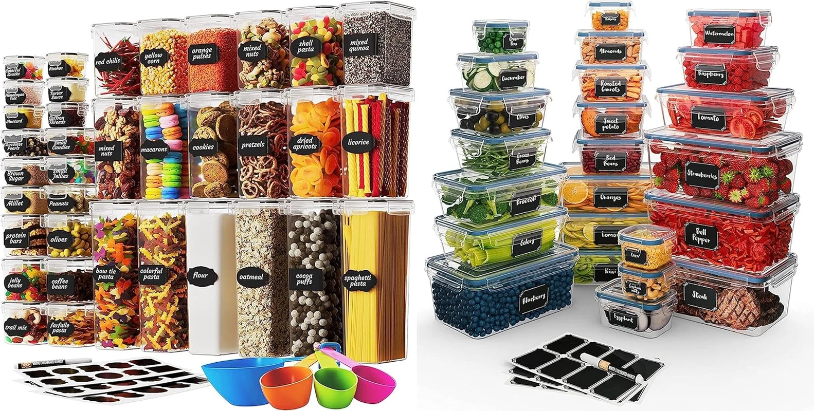 60-Piece Stackable Food Storage Containers - Airtight, Leak-Proof, Dishwasher-Sa