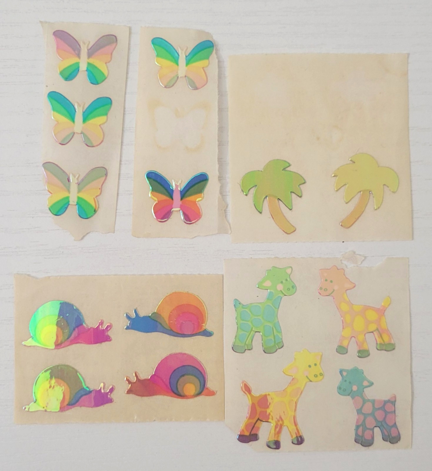 VTG Sandylion 1980s Stickers Mods Mylar Pearl Opal Prism Lot Hedgehog Hearts