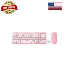 Compact Wireless Keyboard and Mouse Set - 2.4G, Quiet, Sleek Design for Windows