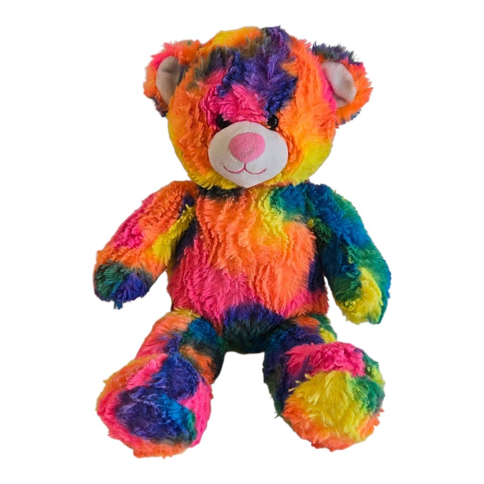 Build-A-Bear Rainbow Tie-Dyed Multicolored 17" Neon Bear, Clean! | eBay