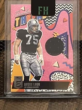 HOWIE LONG 2025 ELITE THROWBACK THREADS HOF RAIDERS WORN JERSEY PATCH RELIC /499