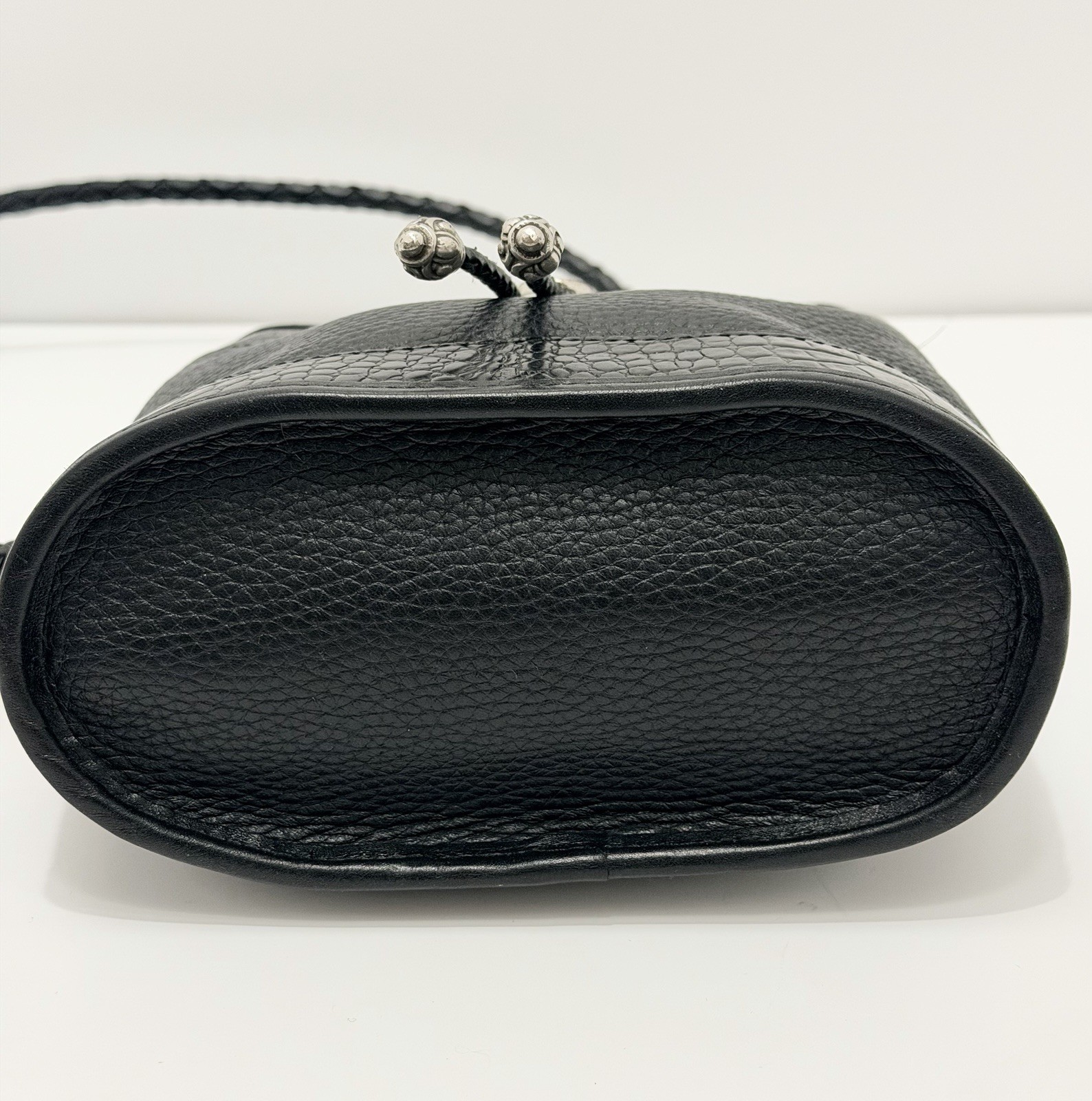 Brighton Small Bucket Drawstring Croc Embossed Le… - image 5