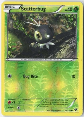Scatterbug XY Base Set 15/146 Pokemon Card Reverse Holo