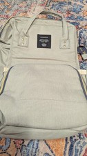 Lequeen Gray Solid Diaper Bag Backpack w/ Insulated Bottle Pocket, Inner Pockets