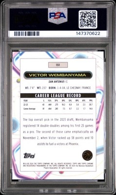PSA 10 2023 TOPPS COSMIC CHROME PINK GALAXY RC #151 VICTOR