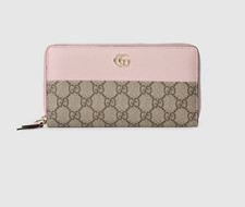 NEW Gucci Bi-Color Pink GG Logo Marmont Zip Around Wallet Orig 660