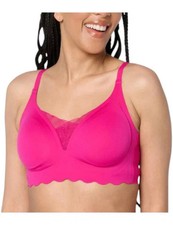Rhonda Shear Women's Gel Bra Scallop Edge Electric Fuchsia