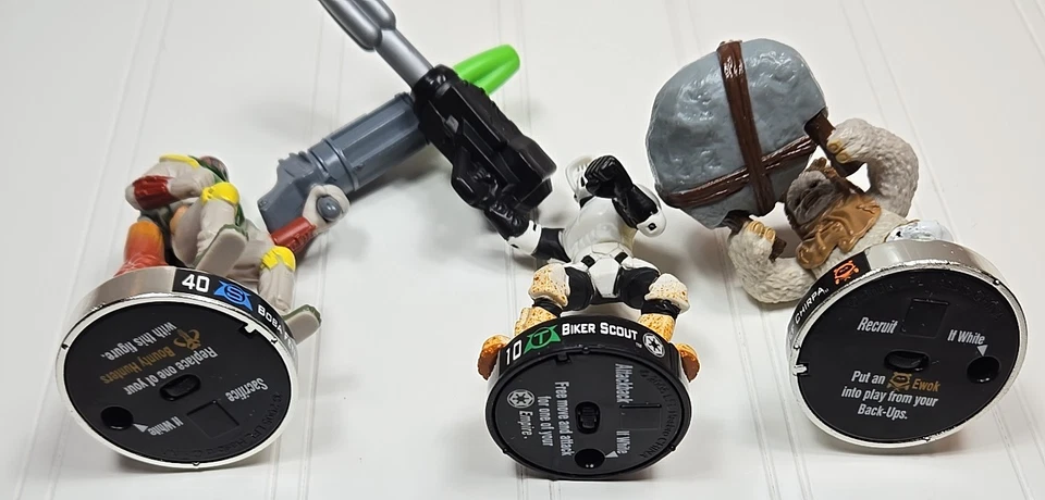 Star Wars Attacktix 2005 Lote de 3 Boba Fett, Chief Chirpa, Biker Scout y Cohetes Foto 2 de 4