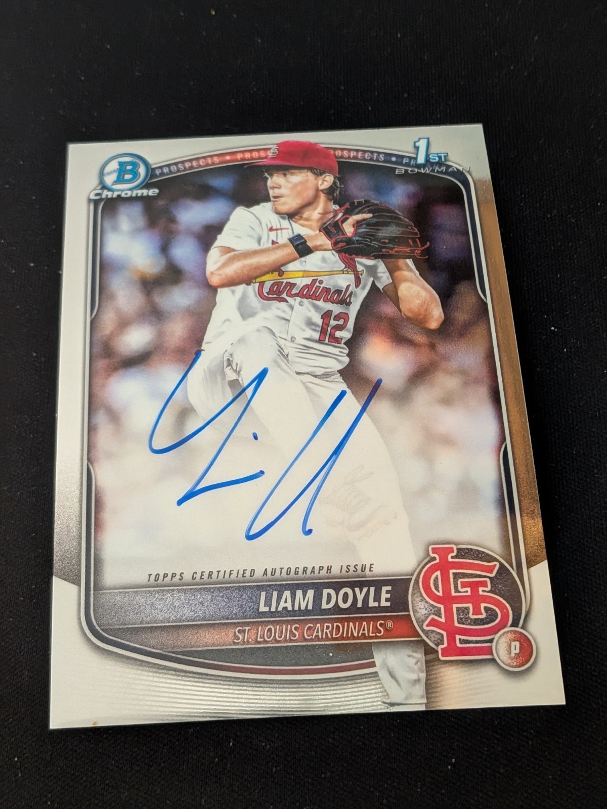 2025 1st Bowman Chrome Draft Liam Doyle On Card Auto Rookie (CARDINALS) RC