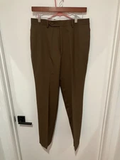 Paul Stuart Men's 100% Wool James Pant, Brown, Size 32 Regular, Tailored