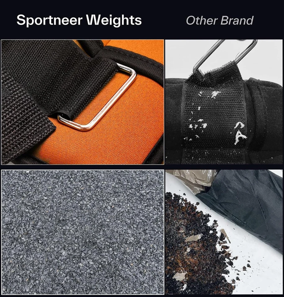 Pesos de tobillo ajustables 1 par 2 4 6 8 10 libras correas de peso de pierna para mujer... Foto 3 de 4