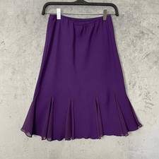 Vintage Y2K Whimsigoth Purple Flared Sheer Midi Skirt Small Party Evening Flowy