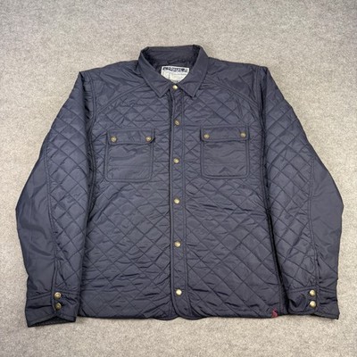 Joules Jacke Herren 2XL Navy Whitall gesteppt gefüttert Druckknopf Country Outdoor