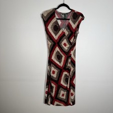 Lauren Ralph Lauren Women S Geometric Diamond Print Southwestern Faux Wrap Dress
