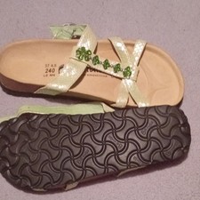 Betula Women’s Green Strappy Flat Sandals Beaded Buckle Leather EU 37 UK 4.5