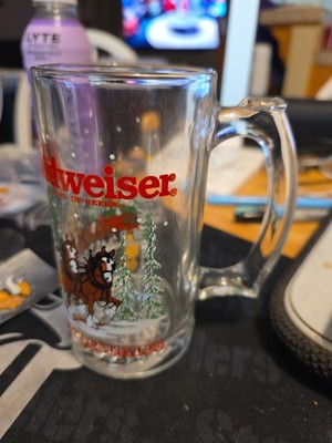 1989 VINTAGE CLYDESDALES BUDWEISER COLLECTIBLE HOLIDAY GLASS 12 OZ SWEET