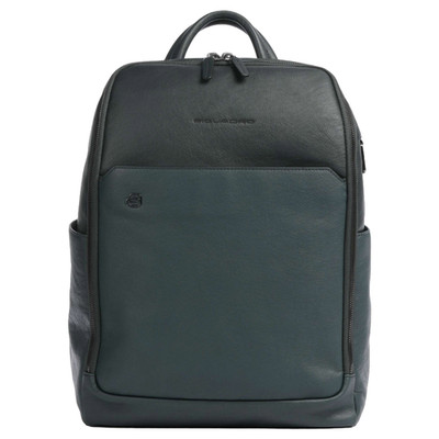 Piquadro Green Square 14'' Designer Leder Laptop Rucksack