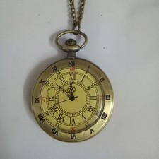New Yellow Dial Roman Numeral Pocket Watch Large Classic Quartz Watch