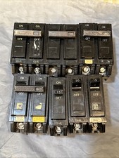 GE Lot Of 7 Breakers 3 -1 Pole 15Amp 20Amp 4 -2 Pole 15Amp 40Amp 60Amp