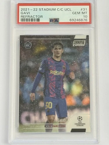 GAVI 2021-22 Topps Stadium Club Chrome UEFA Rookie RC Refractor PSA 10 GEM MINT