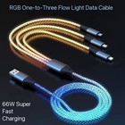 3 in 1 Multi-Colour RGB LED USB Cable Charging Charger iPhone Lightening Type C