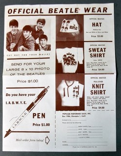 Beatles Official Beatle Wear Fan Club Flyer Hat Shirt Pen Sweatshirt SBGH 1964