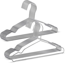 20 Pack Silver Stainless Steel Kids Hangers, Space-Saving Non-Slip, Perfect for