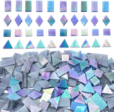 280 Pcs Iridescent Mosaic Tiles for Crafts Projects Stained Glass Sheets