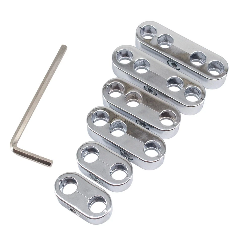 Juego de 6 separadores de cables de bujía de plástico - estilo de carrera se adapta a 8 mm, 9 mm, 10 mm Foto 2 de 4