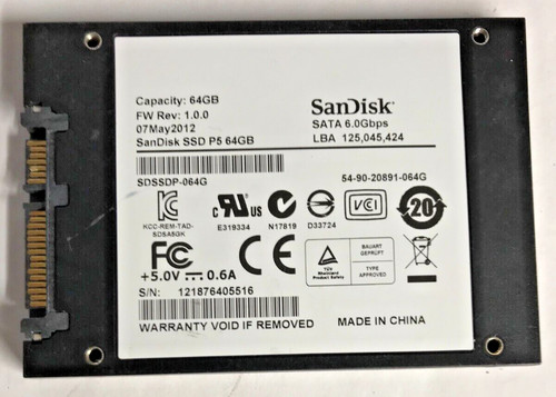 SANDISK 64 GB SSD SATA FESTPLATTE SDSSDP-064G 2,5 ZOLL  #NFP598
