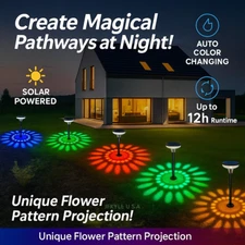 Color Changing Outdoor Lights Waterproof Solar LED Outdoor Pathway Attractive