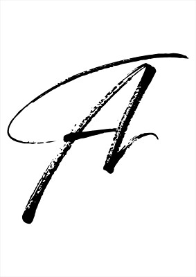Kunstdruck Buchstaben A-Z Poster Bild Druck Motiv Schwarz Handlettering