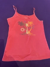 NWOT American Eagle Outfitters tank top cotton “I Need a Weekend” orange multi M