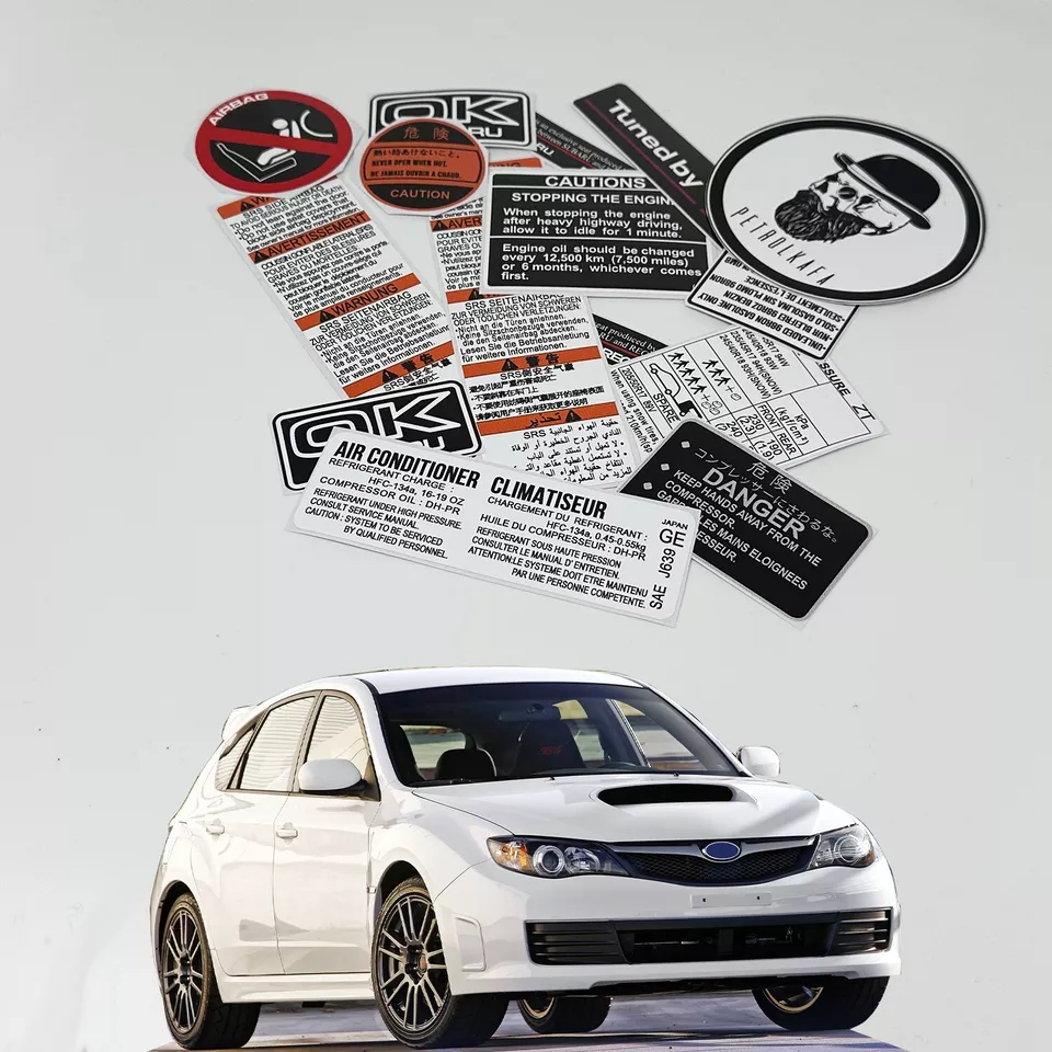 Subaru Wrx Sti S206 Underbonnet Car Restoration Warning Stickers Emblem - Image 3 of 4