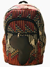 Ankara Print Kente Backpack Book Rucksack Handmade Map of Africa Backpack Bag