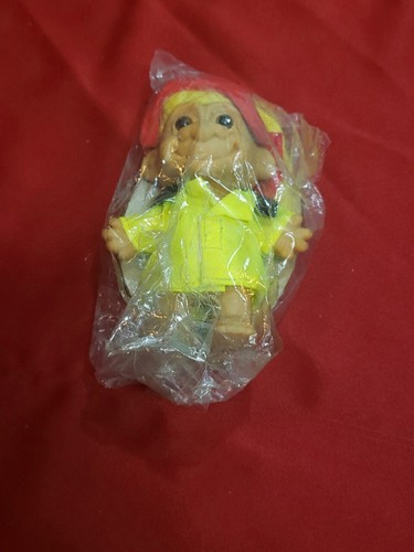 New Vintage Russ Berrie Firefighter Troll Doll Item #18351 with Yellow Hair New - Picture 2 of 5