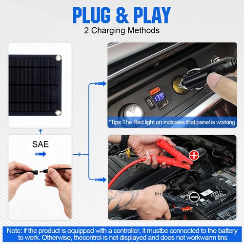 50W Solarpanel Kit Solarmodul USB-Ladegerät Solarzelle Solar Auto Ladegerät 12V - Bild 9 von 15