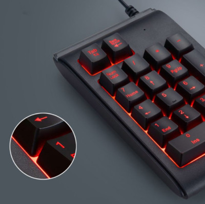 19 Keys Number Keyboard USB Wired Numpad Mini Numeric Keypad with LED Backlight 