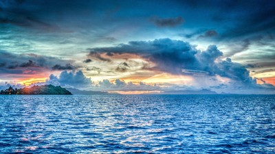 bora-bora-französisch-polynesien-sonnenuntergang-ozean-pazifik-n6-5120x2880 Poster Leinwand Film