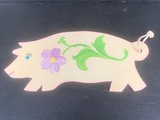 Planche à découper en bois cochon figuratif fait main et peint à la main / décoratif 10,5 x 4,5