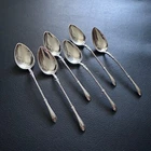 SET OF 6x VINTAGE ANTIQUE DEER GOAT HOOF HOOVES 800 STERLING SILVER TEASPOONS