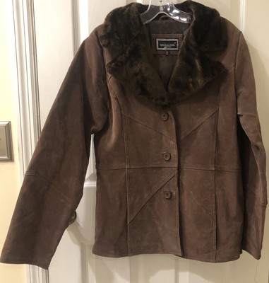 Jacket Brown Large Leather Suede Marcelle Renee NWT | eBay