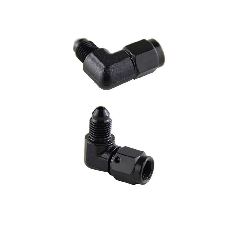 90 Degree Male 3AN To 3AN Female Swivel Coupler Union Adapter Fitting Black - Изображение 4 из 4