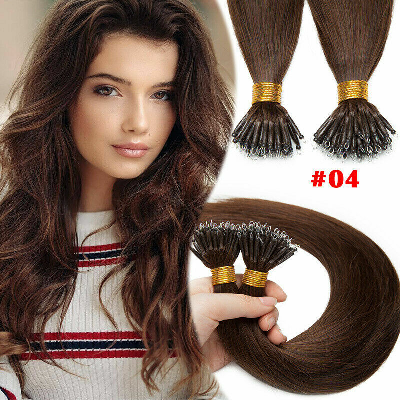 Image 11 - Nano Ring Beads Link Nano Tip Remy Human Hair Extensions Double Drawn Thick 1g/s